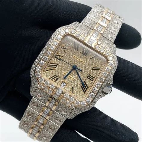 lab diamond cartier watch|fully diamond watch.